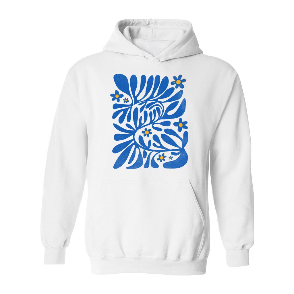 Blue Matisse Flowers Hoodie - Rue Mentana