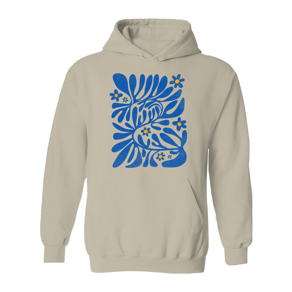 Blue Matisse Flowers Hoodie - Rue Mentana