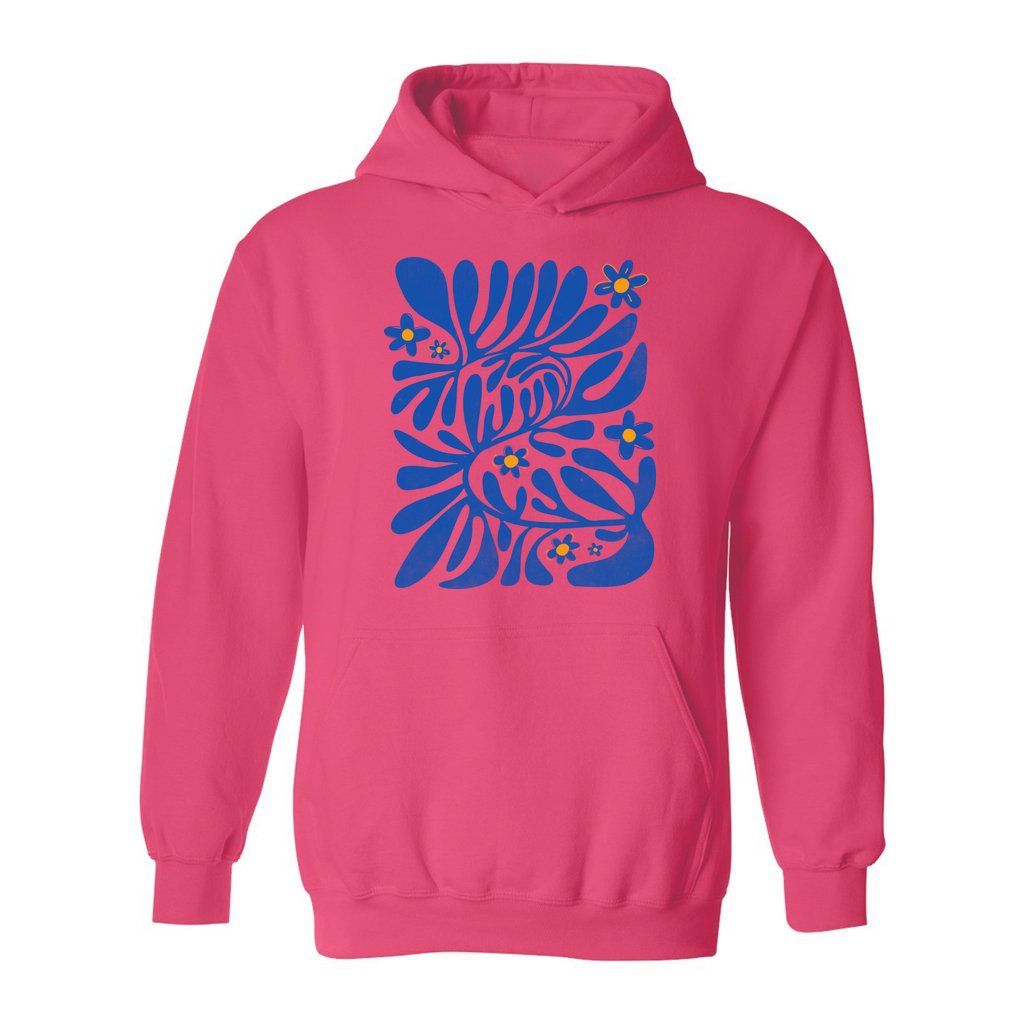 Blue Matisse Flowers Hoodie - Rue Mentana