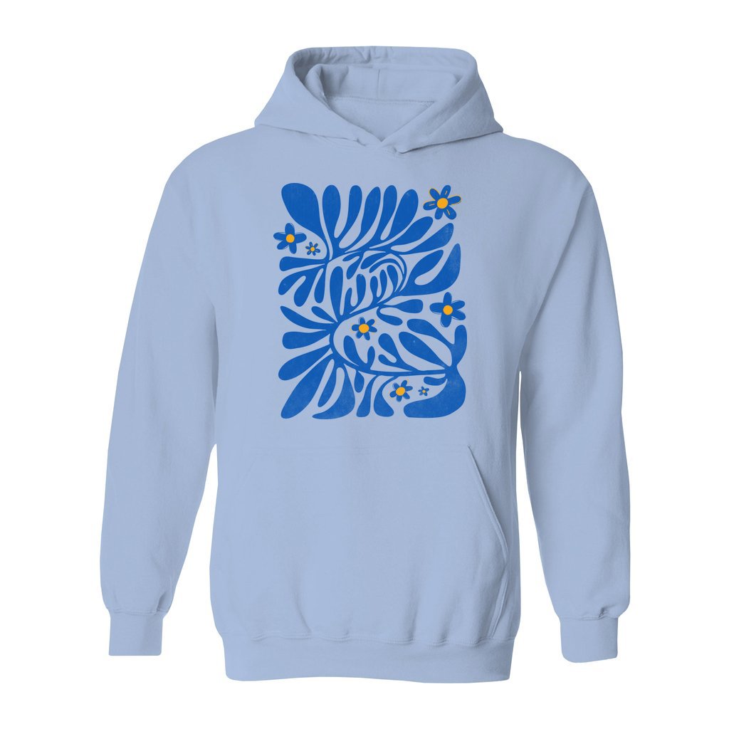 Blue Matisse Flowers Hoodie - Rue Mentana