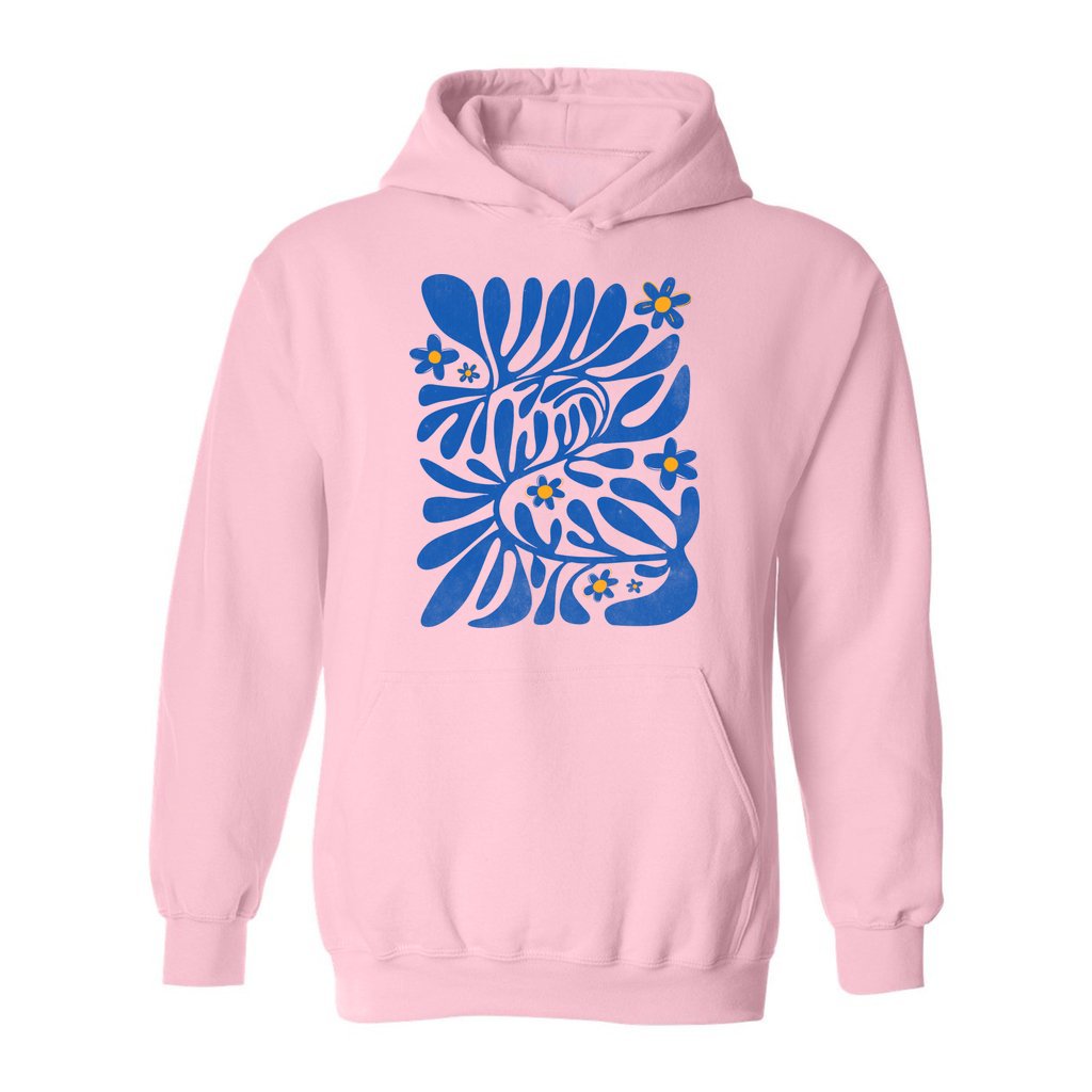 Blue Matisse Flowers Hoodie - Rue Mentana