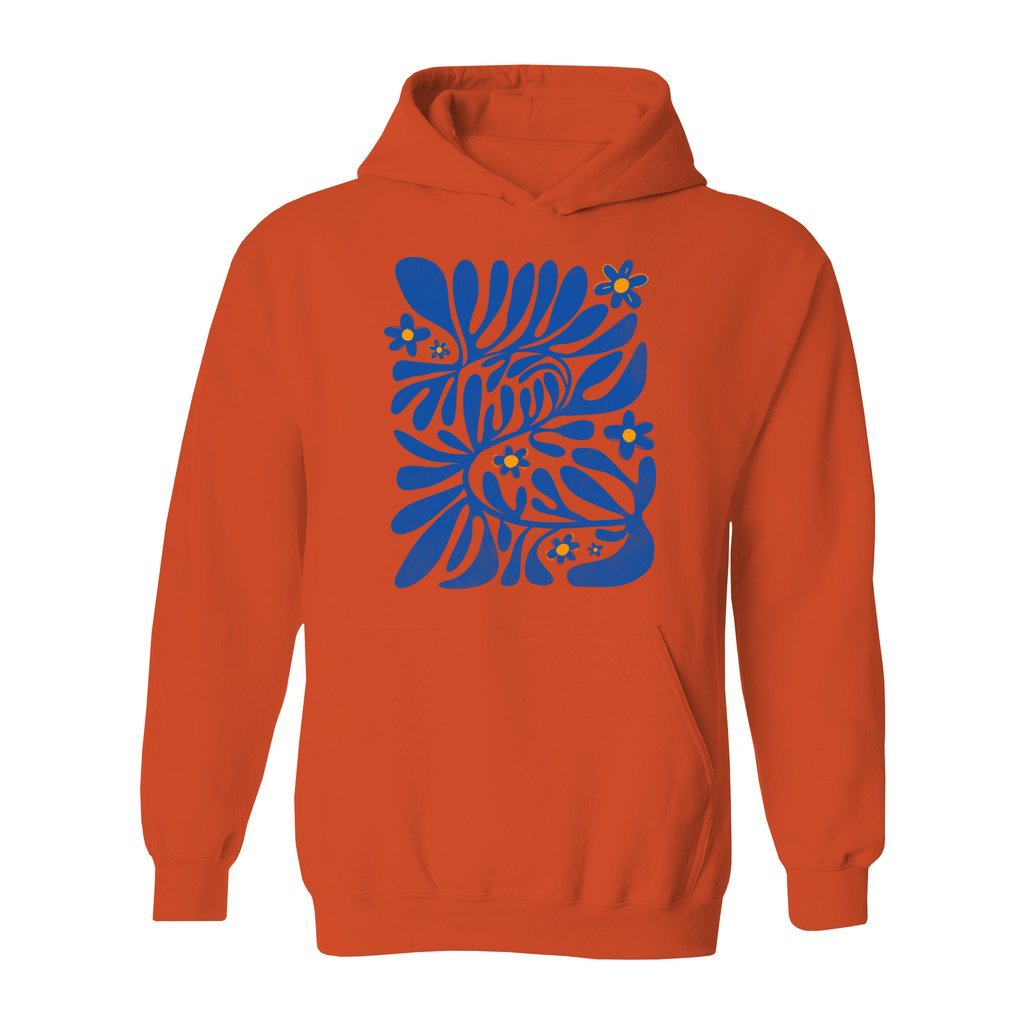 Blue Matisse Flowers Hoodie - Rue Mentana