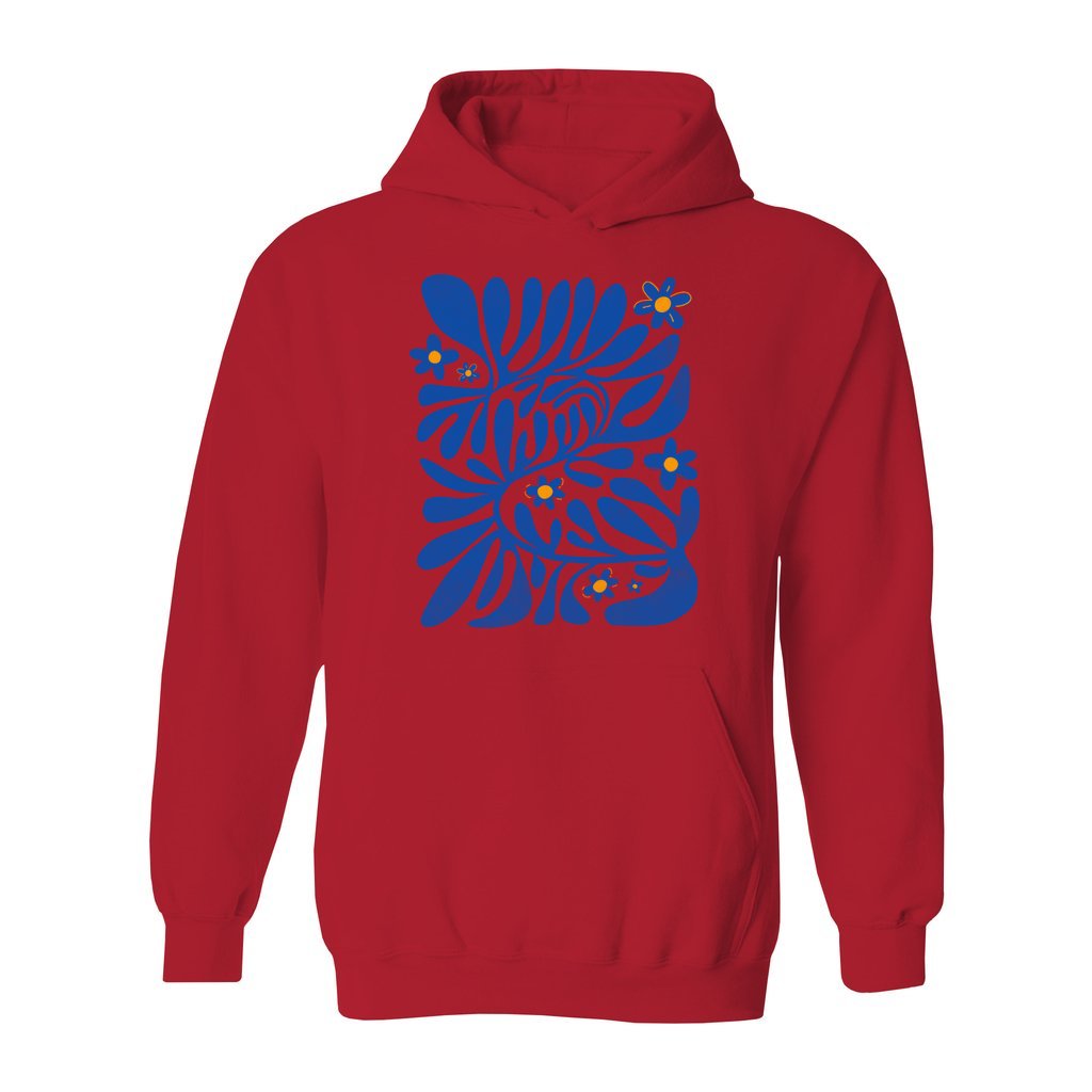 Blue Matisse Flowers Hoodie - Rue Mentana