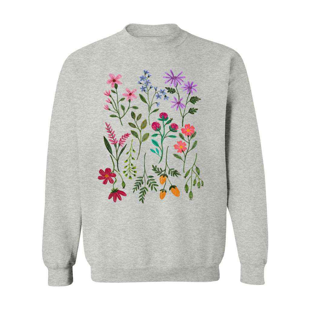 Watercolor Pressed Flowers Sweatshirt