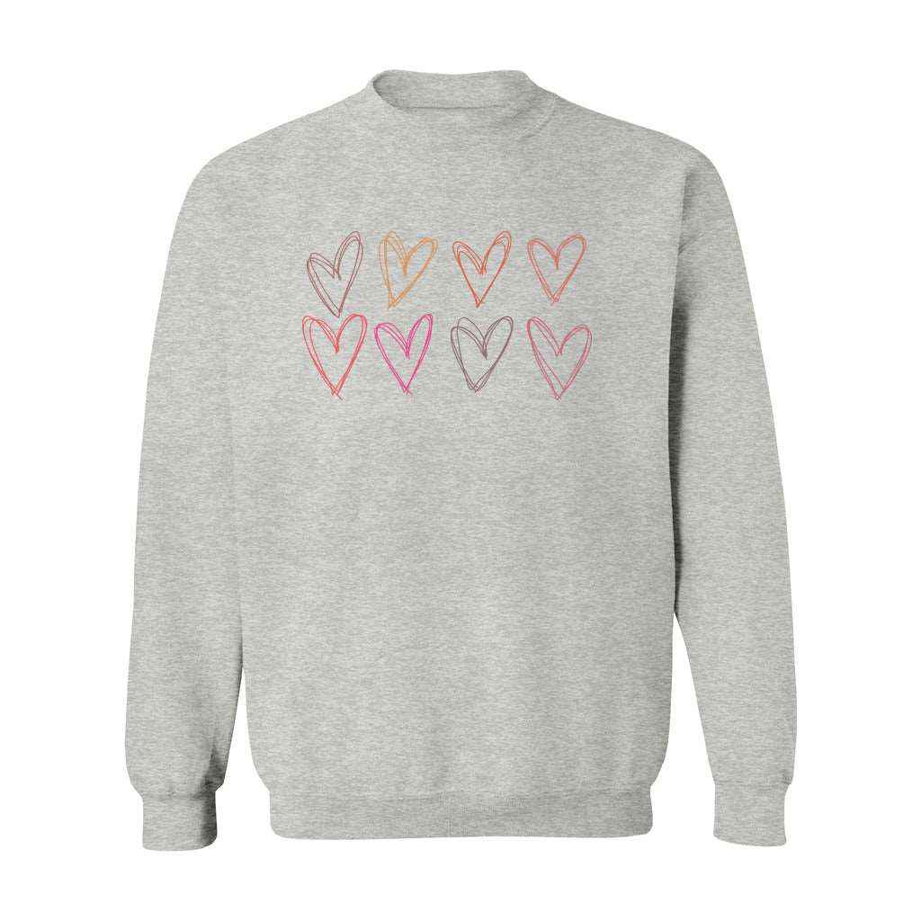 Hearts Hand Drawn Sweatshirt