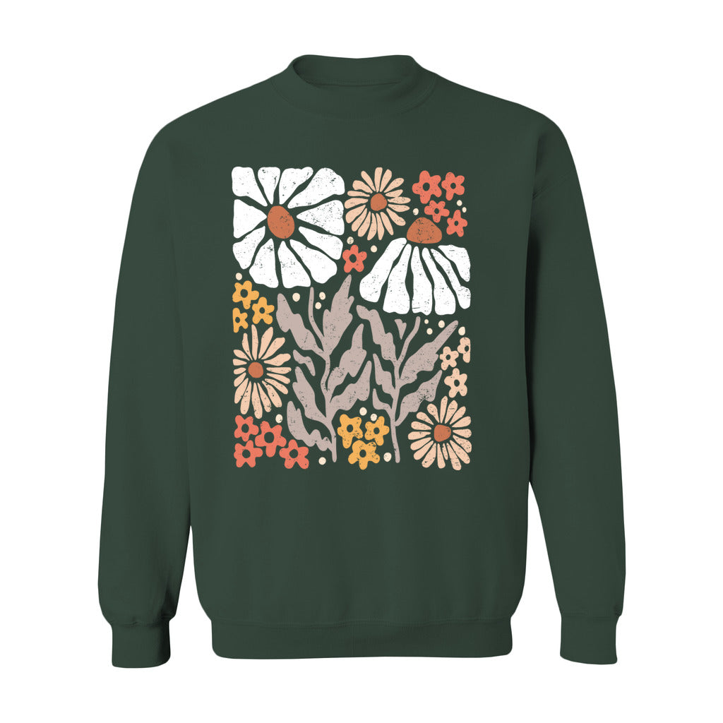 Boho Abstract Flowers Sweatshirt - Rue Mentana