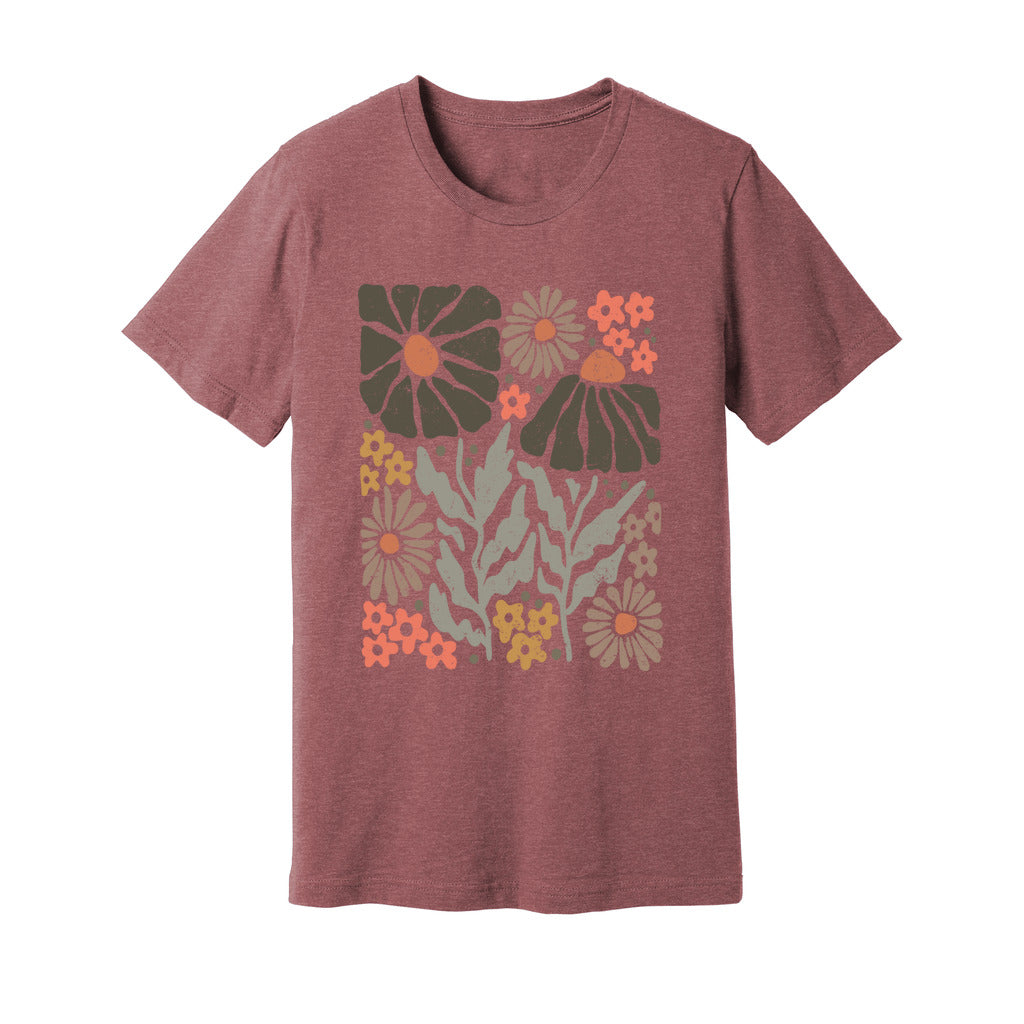 Boho Abstract Flowers T-Shirt - Rue Mentana