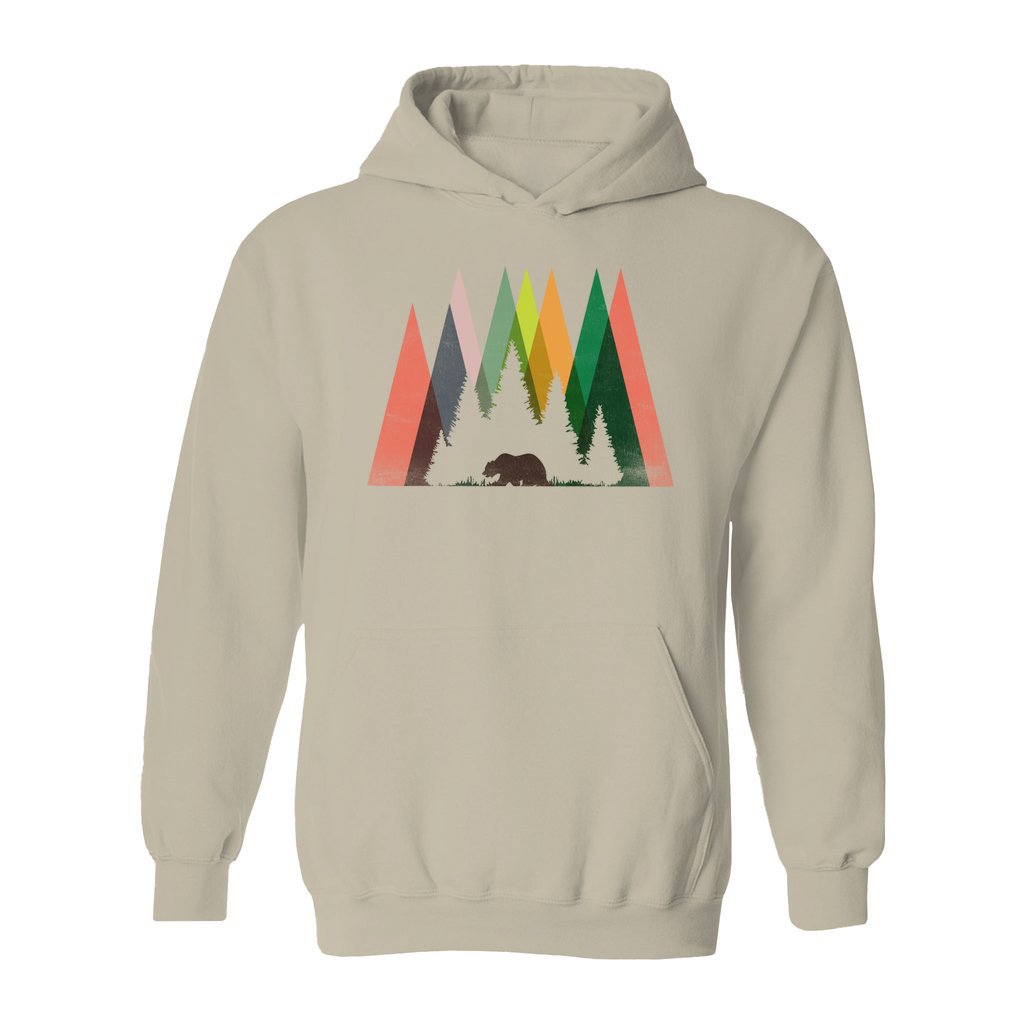 Geometric Mountain Bear Hoodie - Rue Mentana