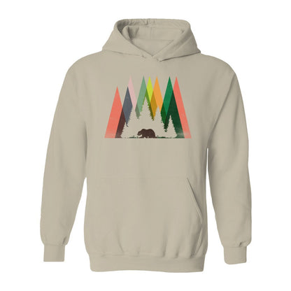 Geometric Mountain Bear Hoodie - Rue Mentana