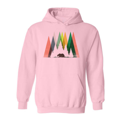 Geometric Mountain Bear Hoodie - Rue Mentana