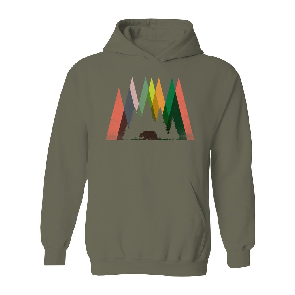 Geometric Mountain Bear Hoodie - Rue Mentana