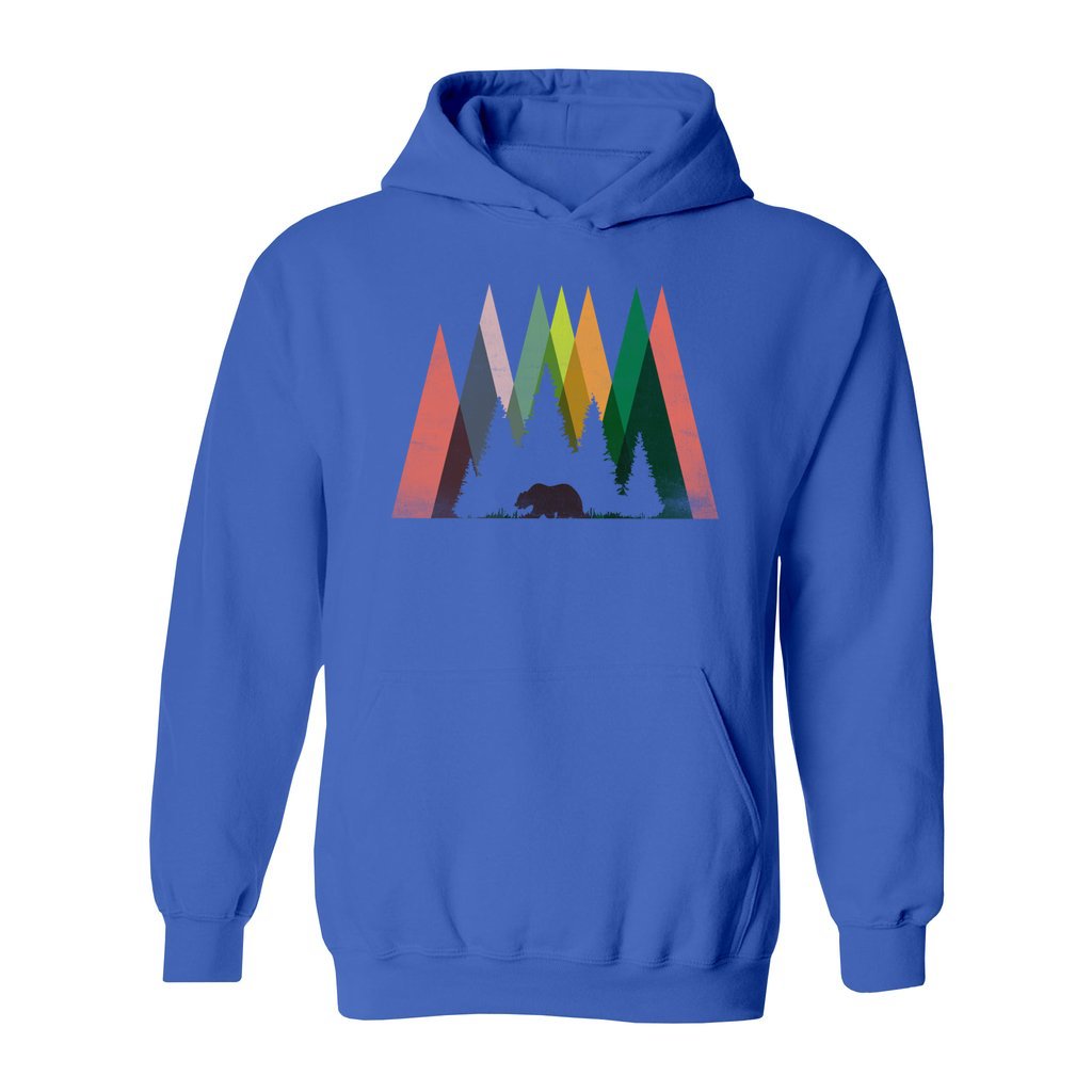 Geometric Mountain Bear Hoodie - Rue Mentana