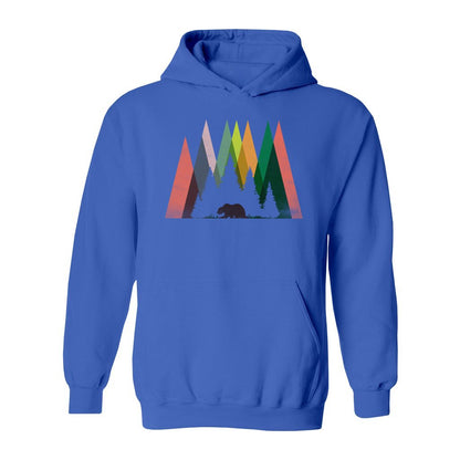 Geometric Mountain Bear Hoodie - Rue Mentana