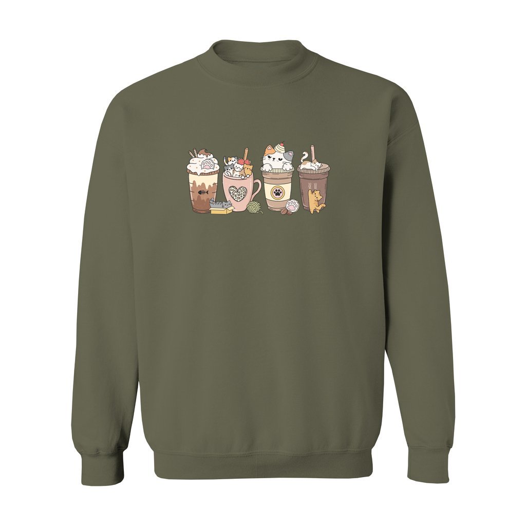 Cat Coffee Lover Sweatshirt - Rue Mentana
