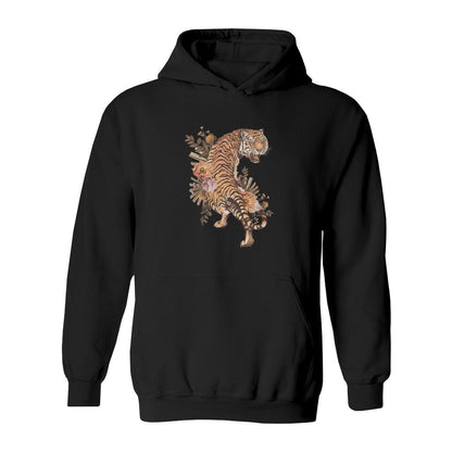 Tiger With Flowers Hoodie - Rue Mentana