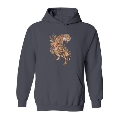 Tiger With Flowers Hoodie - Rue Mentana