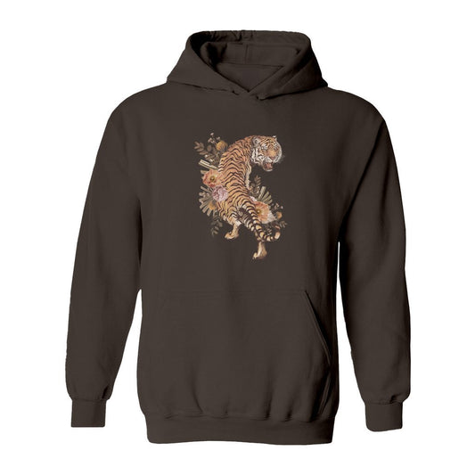 Tiger With Flowers Hoodie - Rue Mentana