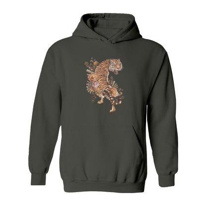Tiger With Flowers Hoodie - Rue Mentana