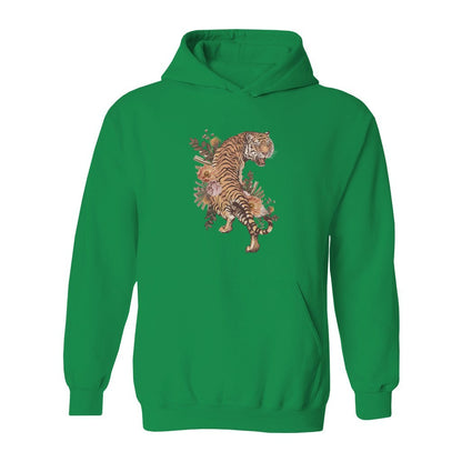 Tiger With Flowers Hoodie - Rue Mentana