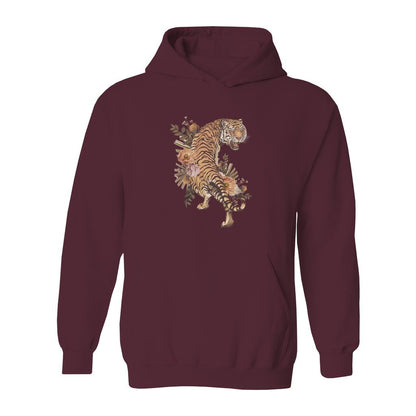 Tiger With Flowers Hoodie - Rue Mentana