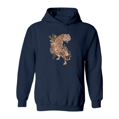 Tiger With Flowers Hoodie - Rue Mentana