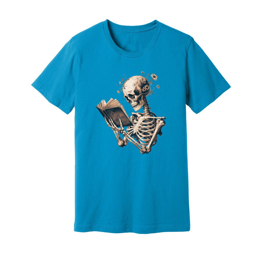 Skeleton Book Lover Floral T-Shirt - Rue Mentana