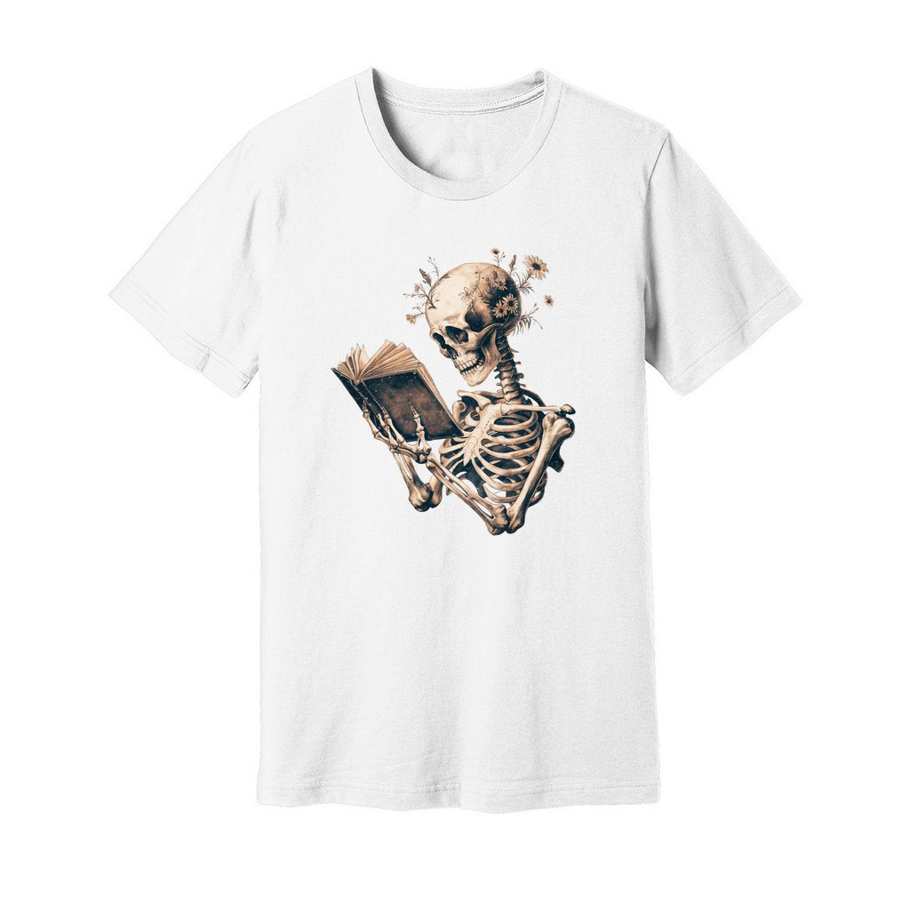 Skeleton Book Lover Floral T-Shirt - Rue Mentana