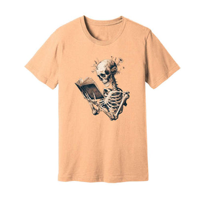 Skeleton Book Lover Floral T-Shirt - Rue Mentana