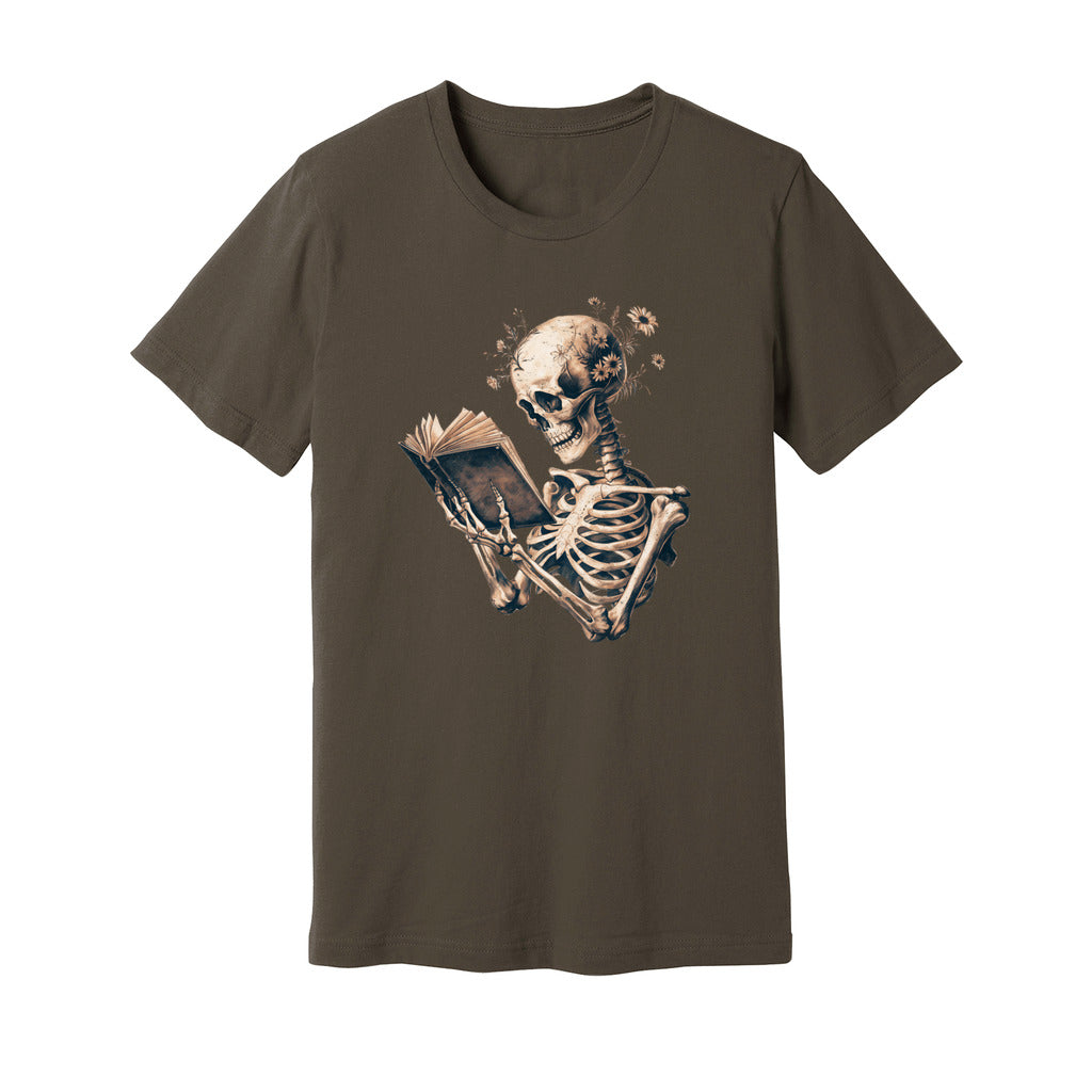 Skeleton Book Lover Floral T-Shirt - Rue Mentana