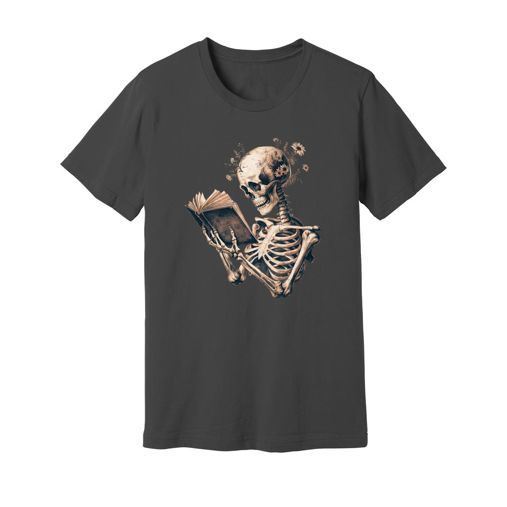 Skeleton Book Lover Floral T-Shirt - Rue Mentana
