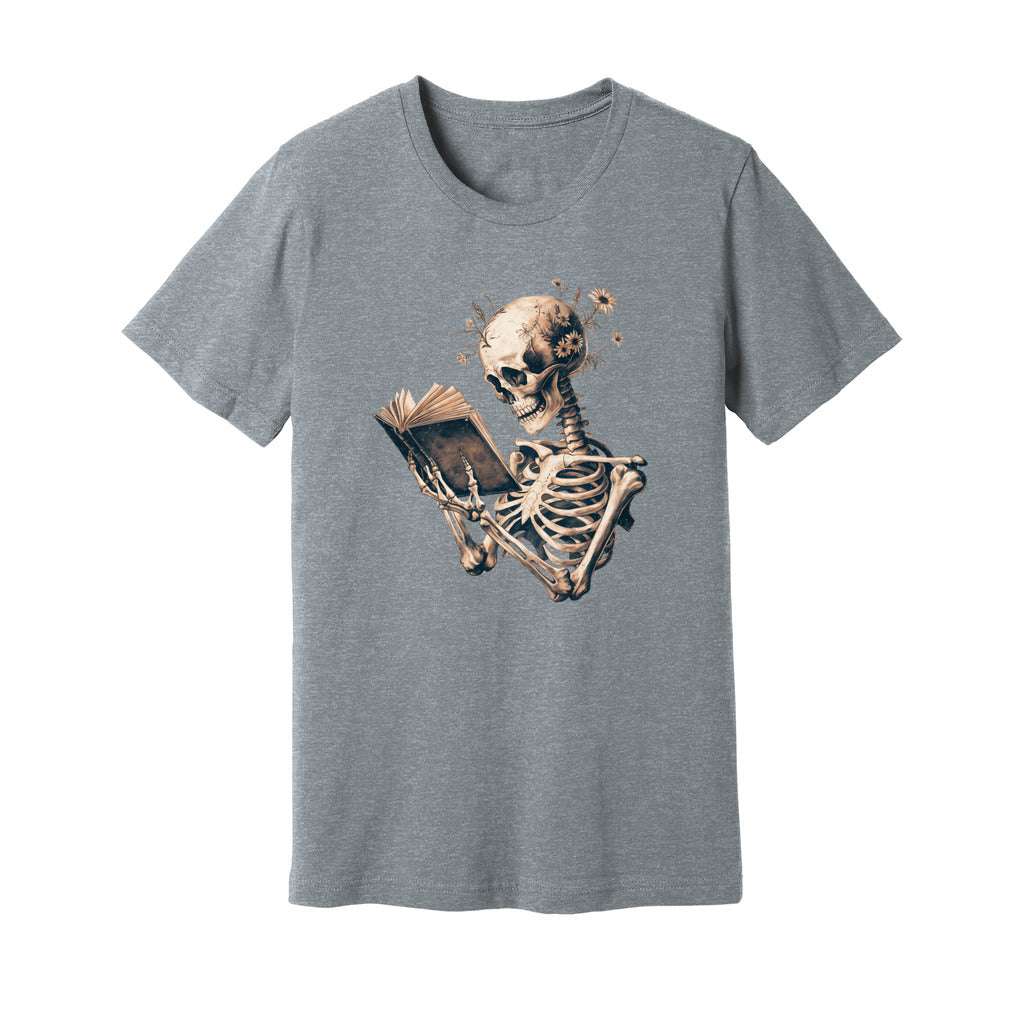 Skeleton Book Lover Floral T-Shirt - Rue Mentana