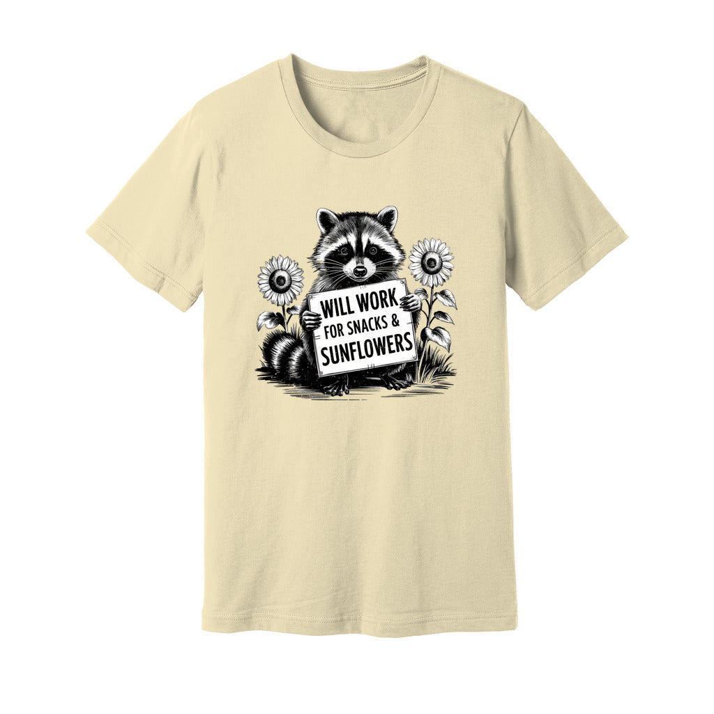 Will Work For Snacks & Sunflowers T-Shirt - Rue Mentana