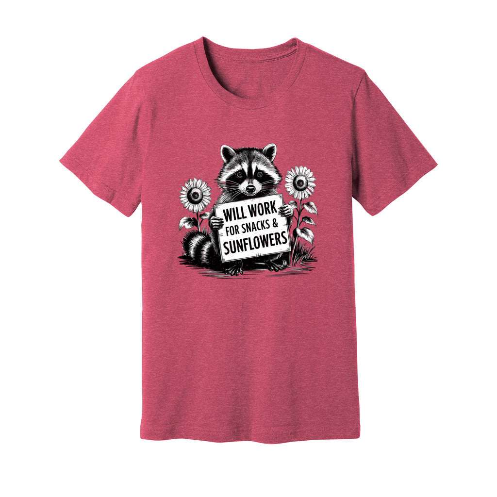Will Work For Snacks & Sunflowers T-Shirt - Rue Mentana