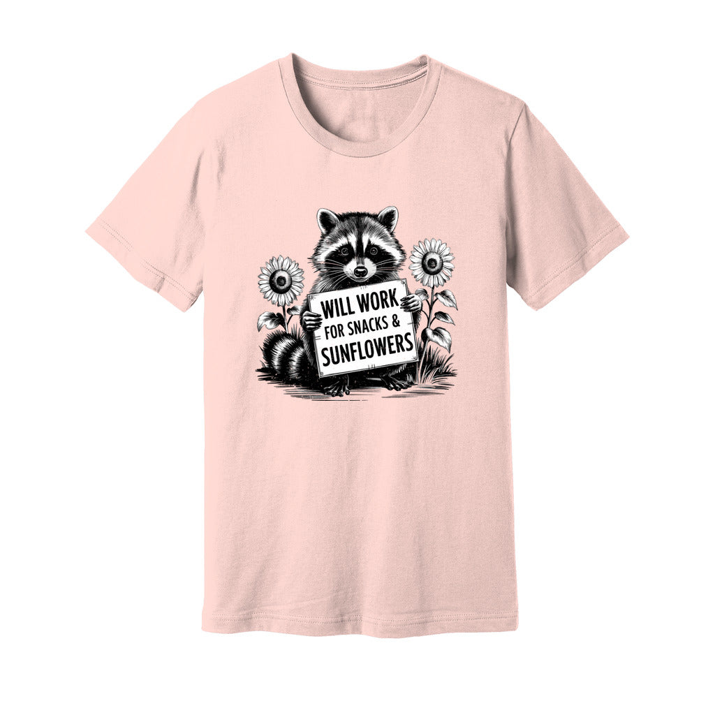 Will Work For Snacks & Sunflowers T-Shirt - Rue Mentana