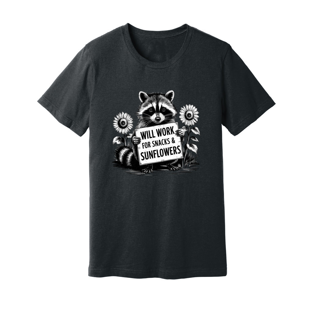 Will Work For Snacks & Sunflowers T-Shirt - Rue Mentana