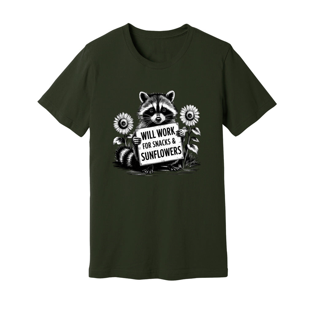Will Work For Snacks & Sunflowers T-Shirt - Rue Mentana