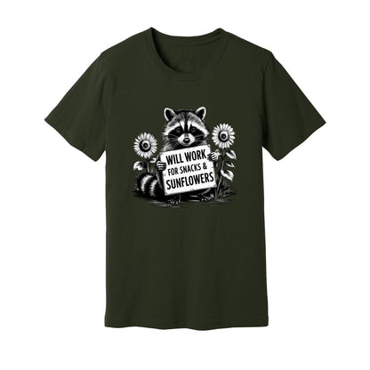 Will Work For Snacks & Sunflowers T-Shirt - Rue Mentana