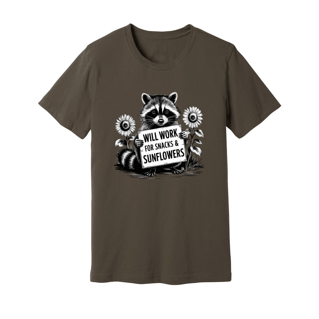 Will Work For Snacks & Sunflowers T-Shirt - Rue Mentana