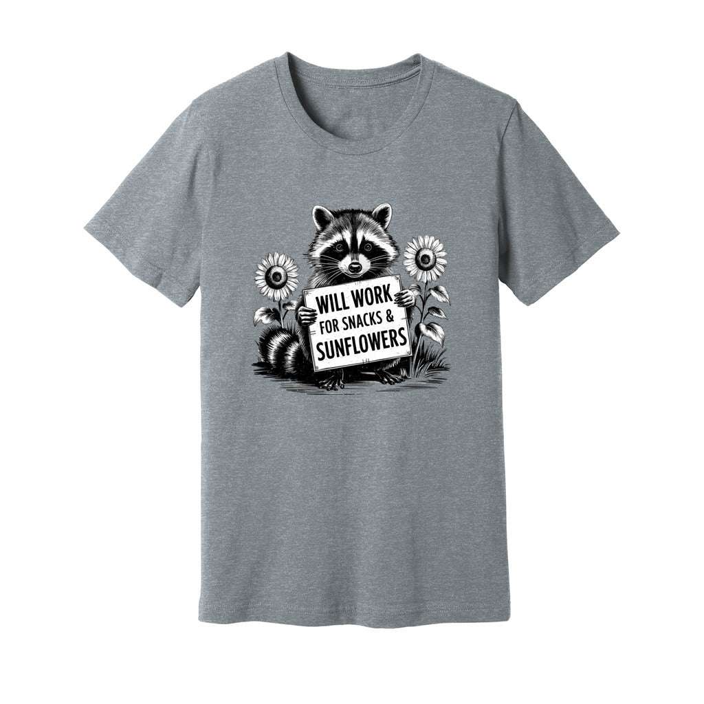 Will Work For Snacks & Sunflowers T-Shirt - Rue Mentana
