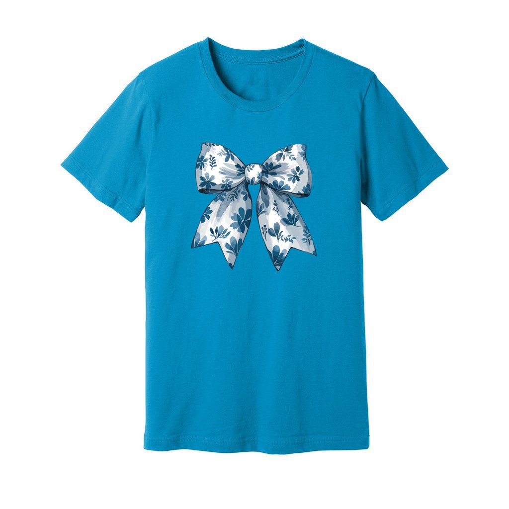 Coquette Bow Blue Flowers T-Shirt - Rue Mentana