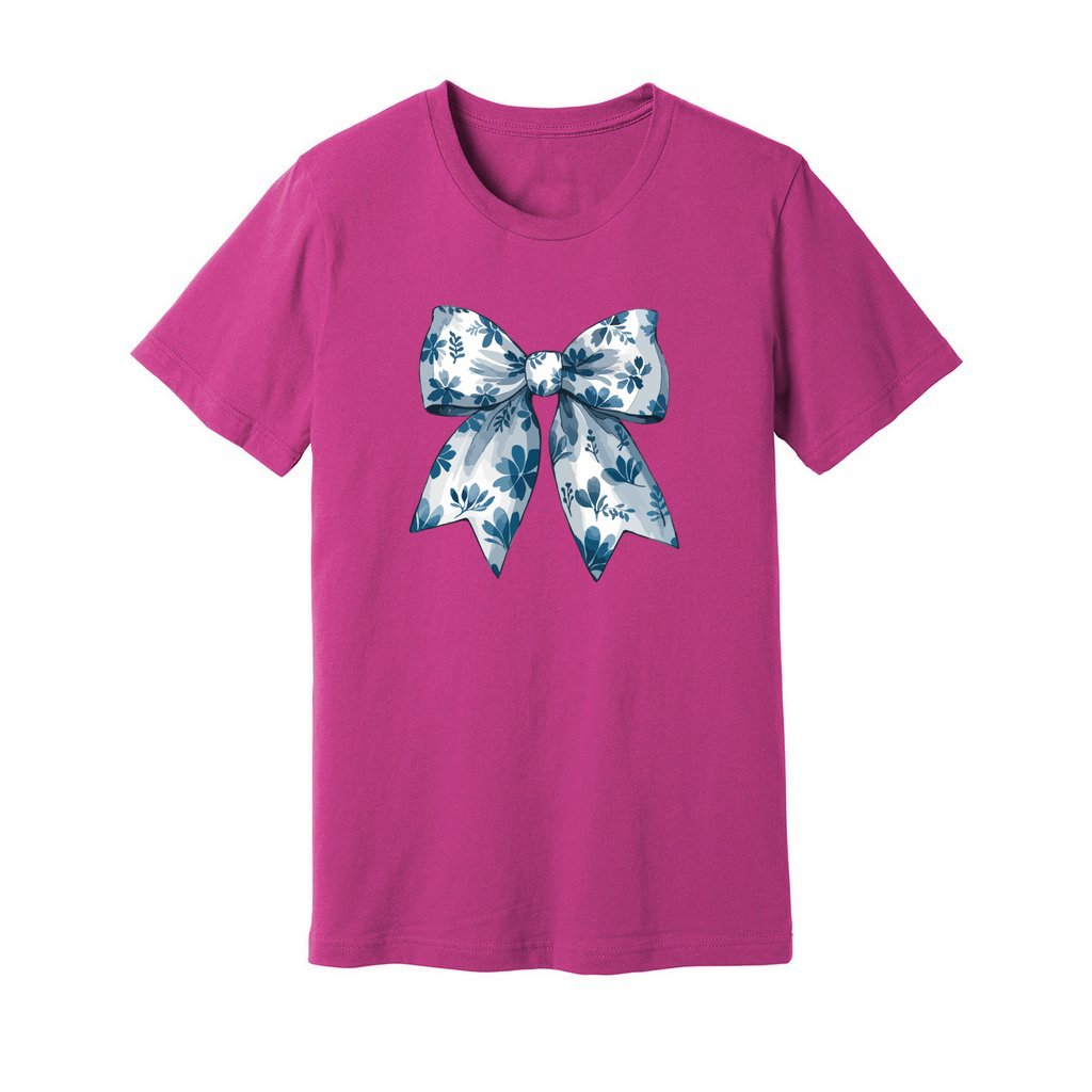 Coquette Bow Blue Flowers T-Shirt - Rue Mentana