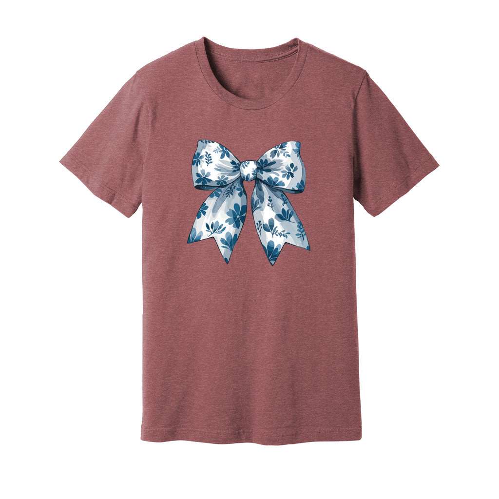 Coquette Bow Blue Flowers T-Shirt - Rue Mentana