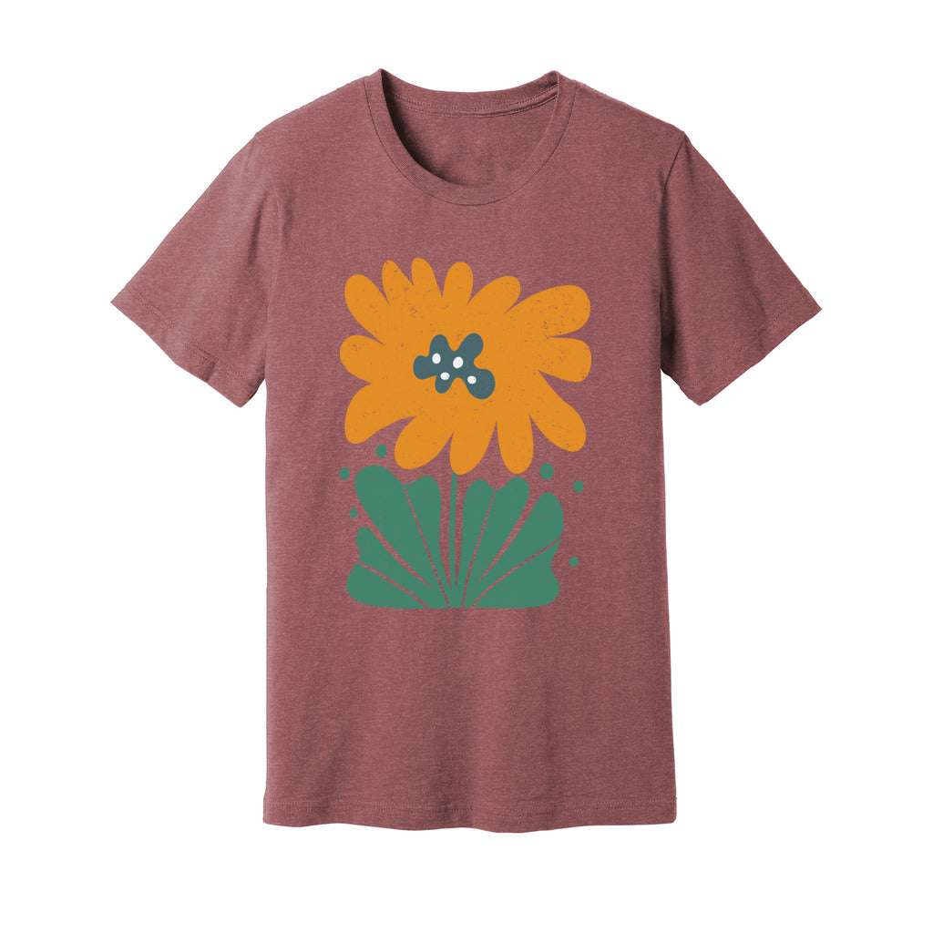 Orange Abstract Flowers T-Shirt - Rue Mentana