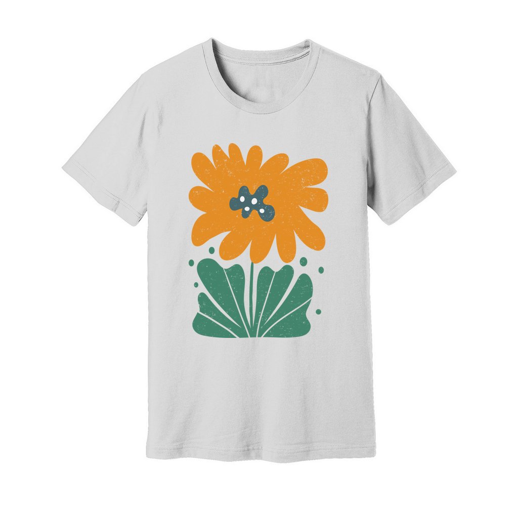 Orange Abstract Flowers T-Shirt - Rue Mentana