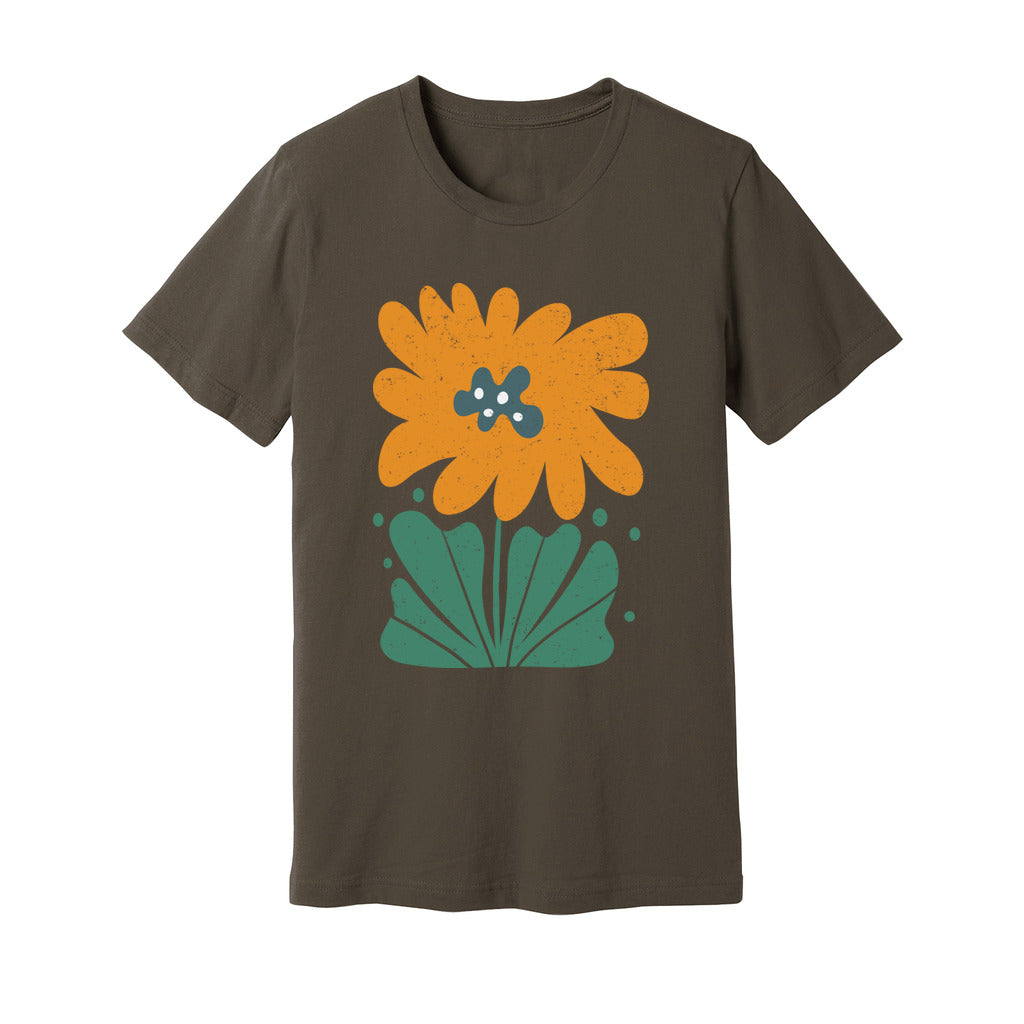 Orange Abstract Flowers T-Shirt - Rue Mentana