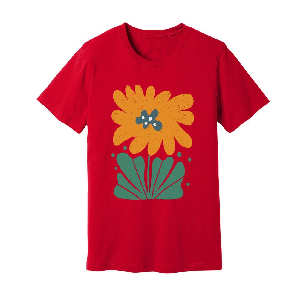 Orange Abstract Flowers T-Shirt - Rue Mentana