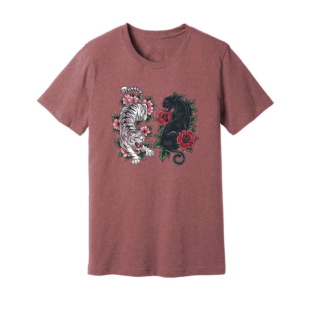 Boho Tiger Panther Floral T-Shirt - Rue Mentana