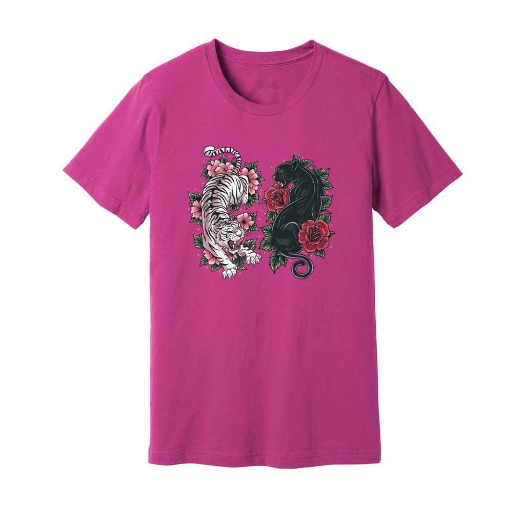 Boho Tiger Panther Floral T-Shirt - Rue Mentana