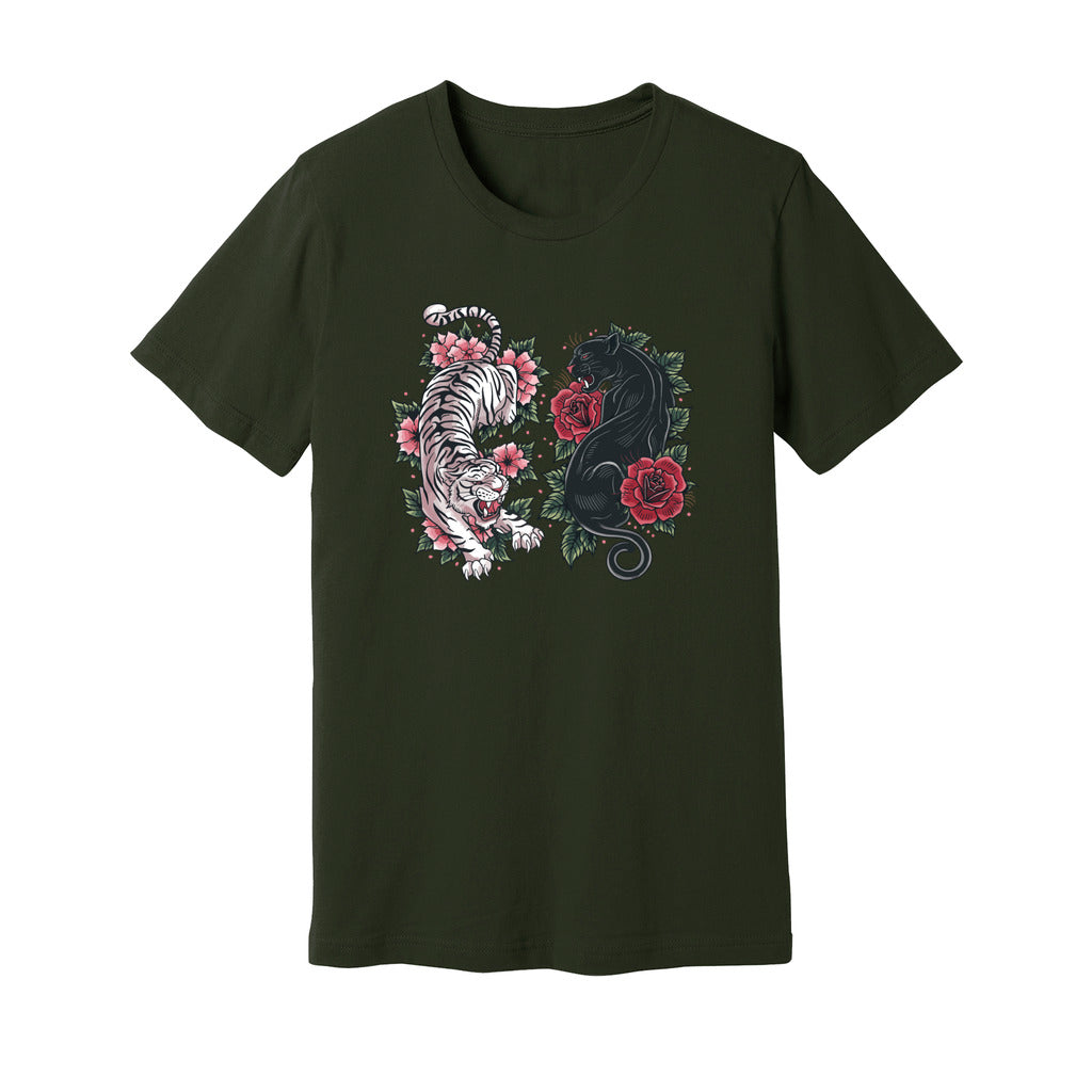 Boho Tiger Panther Floral T-Shirt - Rue Mentana