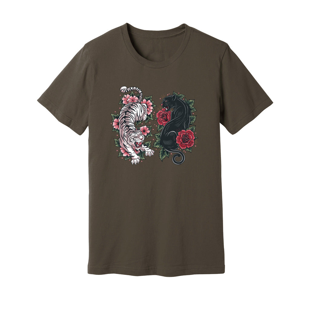Boho Tiger Panther Floral T-Shirt - Rue Mentana